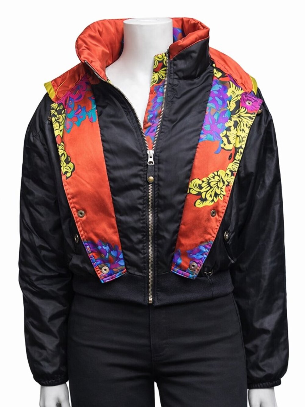 OBERMEYER | Vintage 80s Cropped Ski Jacket Neon Baroque Après Ski in Size US 8